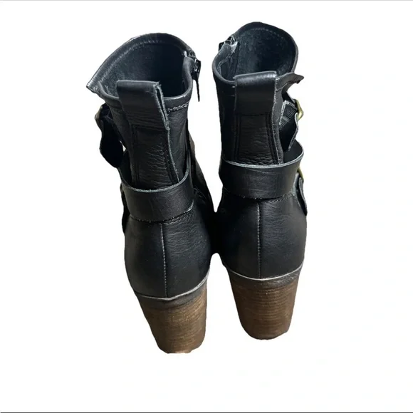 Lucky Brand Womens Western Orenzo Motorcycle Boots Black Leather Mid Calf Zip 7 - Picture 7 of 14